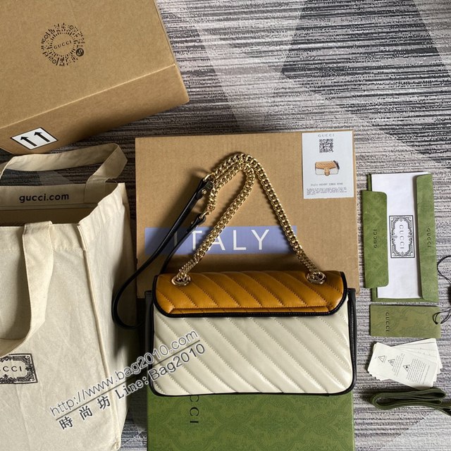 Gucci新款全皮女包 古馳Marmont系列小號鏈條肩背包 Gucci經典款斜挎女包 443497  ydg3170